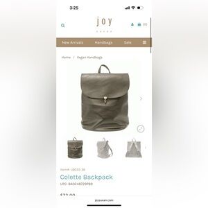 Joy Susan Colette Vegan Leather Backpack in tan / beige